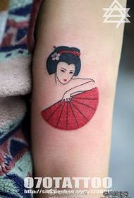Шаблон татуювання гейші на руку
