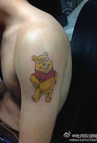 Oborožite modno ljubko risanko medved tatoo vzorec