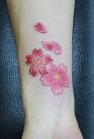 Pola tato wanita: pola tato warna lengan bunga sakura