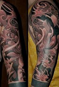 Arm creative lotus flower arm tattoo works
