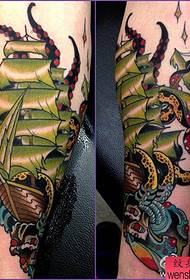 Skoalle octopus boat tattoo patroan