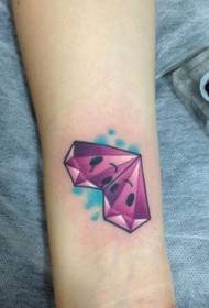 Cov ntxhais nyiam txhais caj npab nyiam pob zeb diamond tattoo txawv