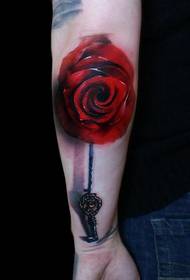 Model de tatuaj cheie de trandafir braț
