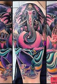 iso käsivarsi Euroopan ja Amerikan väri norsu jumala tatuointi malli