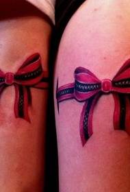 Arm par spets bow tatuering mönster