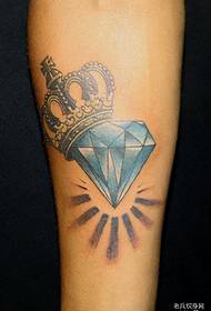 Tatoeage show foto aanbevolen een arm diamant kroon tattoo netto patroon