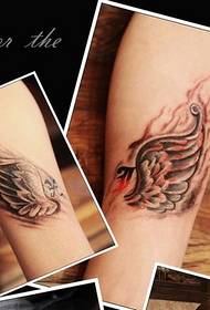 Madingas rankos poros sparnų tatuiruotės modelis