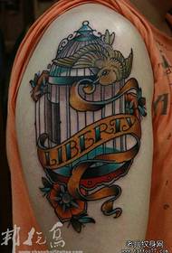 Modello del tatuaggio della gabbia per uccelli moda tendenza braccio braccio