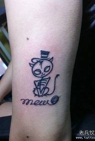 Arm egy aranyos egyszerű macska tetoválás mintát