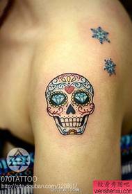 La barra de exhibición de tatuajes recomendó un patrón de tatuaje de calavera