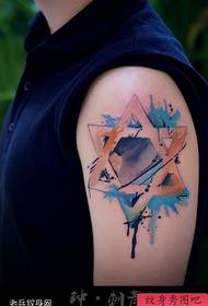 Tatuatge d'esquitxades de color braç, tatuatge d'estrelles de sis estrelles