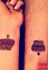 Wrist color crown tattoo pattern