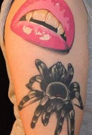 Man's arm beautiful lip print tattoo pattern
