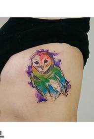 vatsa vesiväri pöllö tatuointi malli