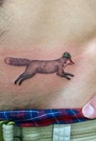 Bai Le animal tatuaje de barriga neno barriga raposa de tatuaxe de raposo negro