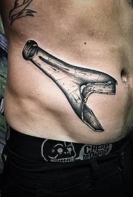 modello di tatuaggio puntura bottiglia rotto addome