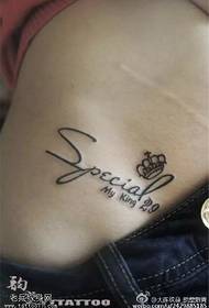 modello di tatuaggio addominale corona inglese