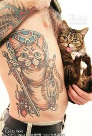 patrón de tatuaxe de gato bonito bonito