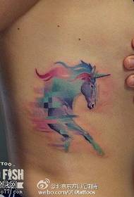 pintura del vientre acuarela unicornio tatuaje patrón