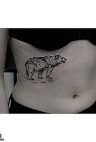 modello del tatuaggio lupo linea addome
