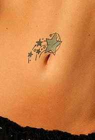 mergaitės pilvo mygtuko žvaigždės tatuiruotės modelis