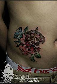 tumbo rangi taji rose mfano wa tattoo