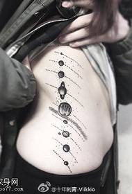 līnijas ērkšķu deviņu zvaigžņu tetovējuma raksts
