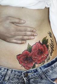 ženské brucho celkom dobre vyzerajúce farebné ruže tetovanie obrázok