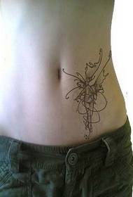 personalità piccola pancia fresca Foto di tatuaggio angelo elegante e bella
