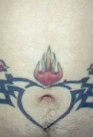 Abdomen Totem color amoris et hirundines, et tattoo