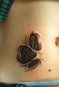 girl abdomen abstrakte tatoeëring