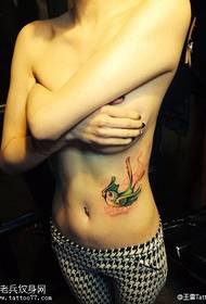 abdomen femenino color tragar tatuaje patrón