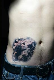 個人男性腹部小可愛獅子紋身圖案圖片