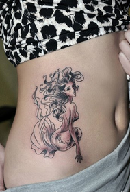 Ljepota za trbuh ljepote izuzetan uzorak tetovaža sirena