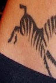 pamimba kuthamanga Black ndi oyera zebra tattoo dongosolo