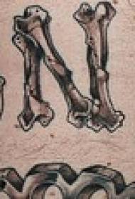 addome alfabeto inglese squiggly modello tatuaggio bianco e nero