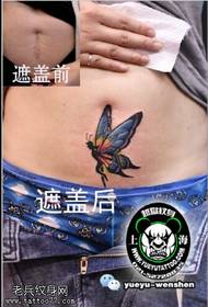 model de tatuaj de elf fluture rafinat