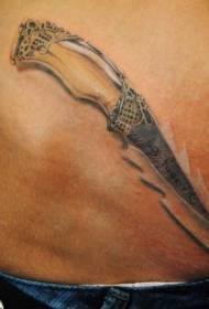 Model Abdomin Dagger 3D Tattoo Model