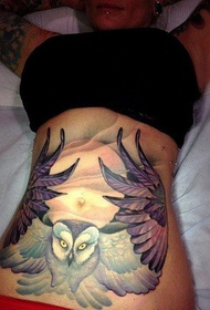 მუცლის owl tattoo ნიმუში