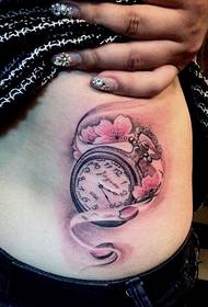 Brucho krásna móda dobre vyzerajúce farebné hodiny tetovanie vzor obrázok