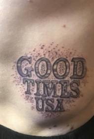 Englanti aakkoset tatuointi uros poika vatsa musta harmaa englanti aakkoset tatuointi kuva