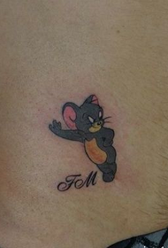 Tatuaje de Jerry de gato e rato