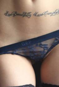 immagine della foto del modello del tatuaggio del carattere inglese del ventre delle ragazze