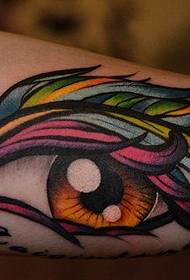 un modello di tatuaggio occhio di piume di colore europeo e americano