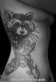 呆 Kawaii little ftit mudell raccoon tatwaġġ