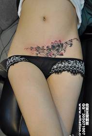 vaaleanpunainen kaunis lootuksen tatuointikuvio