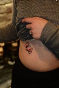 weiblech Bauch Karikatur Candy Tattoo Muster Bild