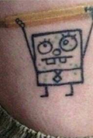 SpongeBob Tattoo Boys Хэвлийн өнгөт SpongeBob шивээсний зураг