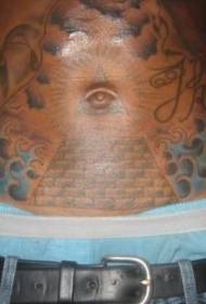 patró de tatuatge d’ulls de piràmide d’abdomen