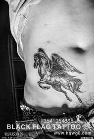 un raro disegno del tatuaggio del cavallo angelo